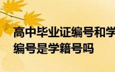 高中毕业证编号和学籍号一样吗 高中毕业证编号是学籍号吗 