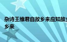 杂诗王维君自故乡来应知故乡事来日绮窗前 杂诗王维君自故乡来 