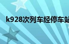 k928次列车经停车站 k928列车途经车站 