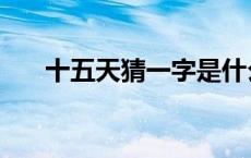 十五天猜一字是什么字 十五天猜一字 