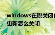 windows在哪关闭自动更新 windows自动更新怎么关闭 