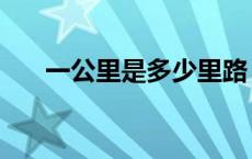 一公里是多少里路 一公里是多少千米 