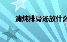 清炖排骨汤放什么调料 清炖排骨汤 