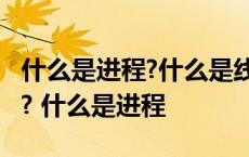 什么是进程?什么是线程?进程与线程有何区别? 什么是进程 