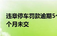 违章停车罚款逾期5个月未交 违章罚款逾期5个月未交 