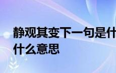 静观其变下一句是什么意思 时下静观其变是什么意思 