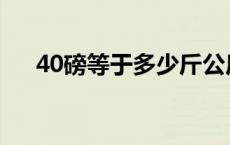 40磅等于多少斤公斤 40磅等于多少斤 