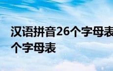 汉语拼音26个字母表拼音字母表 汉语拼音26个字母表 