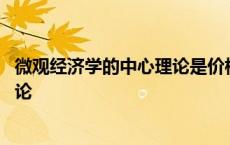 微观经济学的中心理论是价格理论对吗 微观经济学的中心理论 