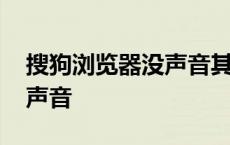 搜狗浏览器没声音其他都正常 搜狗浏览器没声音 