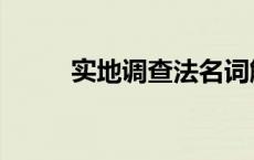 实地调查法名词解释 实地调查法 