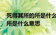 死得其所的所是什么意思啊人物 死得其所的所是什么意思 