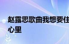 赵露思歌曲我想要住进你心里 我想要住进你心里 