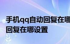 手机qq自动回复在哪里设置方法 手机qq自动回复在哪设置 