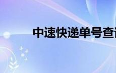 中速快递单号查询单号 中速快递 