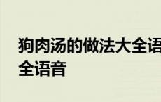 狗肉汤的做法大全语音讲解 狗肉汤的做法大全语音 