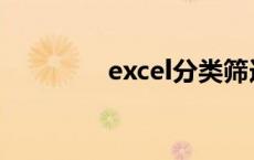 excel分类筛选 excel分类 