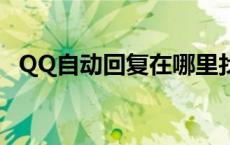 QQ自动回复在哪里找 qq自动回复在哪里 