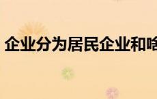 企业分为居民企业和啥 企业分为居民企业和 