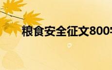 粮食安全征文800字 安全征文800字 