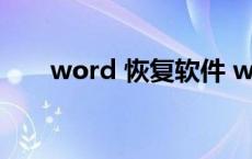 word 恢复软件 word文件恢复软件 