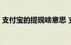 支付宝的提现啥意思 支付宝提现特权啥意思 