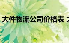 大件物流公司价格表 大件物流公司收费标准 