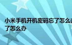 小米手机开机密码忘了怎么办最简单的方法 小米手机密码忘了怎么办 