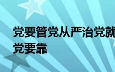 党要管党从严治党就要依靠 党要管党从严治党要靠 