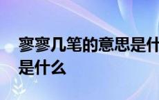 寥寥几笔的意思是什么解释 寥寥几笔的意思是什么 