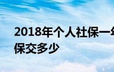 2018年个人社保一年多少钱 2018年个人社保交多少 