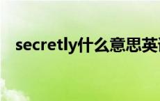 secretly什么意思英语 secretly什么意思 