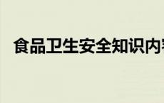 食品卫生安全知识内容 食品卫生安全知识 