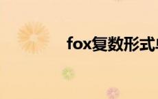 fox复数形式单词 fox复数 