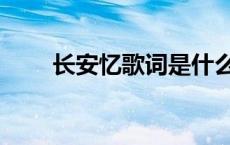 长安忆歌词是什么故事 长安忆歌词 