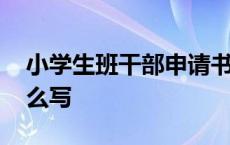 小学生班干部申请书怎么写 班干部申请书怎么写 