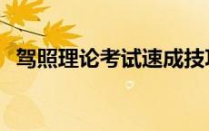 驾照理论考试速成技巧 驾照理论考试速成 