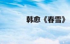 韩愈《春雪》 韩愈春雪赏析 