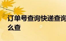 订单号查询快递查询单号 订单号查询快递怎么查 