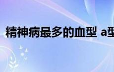 精神病最多的血型 a型血的人容易得什么病 