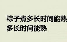 粽子煮多长时间能熟 煮粽子的方法 粽子要煮多长时间能熟 