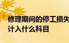 修理期间的停工损失计入什么科目 停工损失计入什么科目 