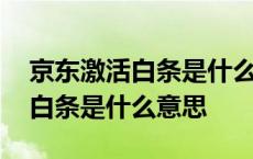 京东激活白条是什么意思有好处么 京东激活白条是什么意思 