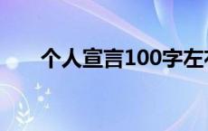 个人宣言100字左右 个人宣言100字 