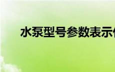 水泵型号参数表示什么意思 水泵型号 