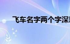 飞车名字两个字深意 飞车名字两个字 