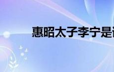 惠昭太子李宁是谁 惠昭太子李宁 