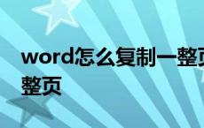 word怎么复制一整页表格 word怎么复制一整页 