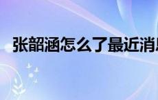 张韶涵怎么了最近消息 张韶涵怎么了最近 