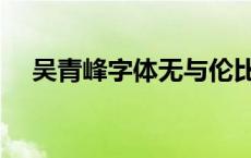 吴青峰字体无与伦比的美丽 吴青峰的字 